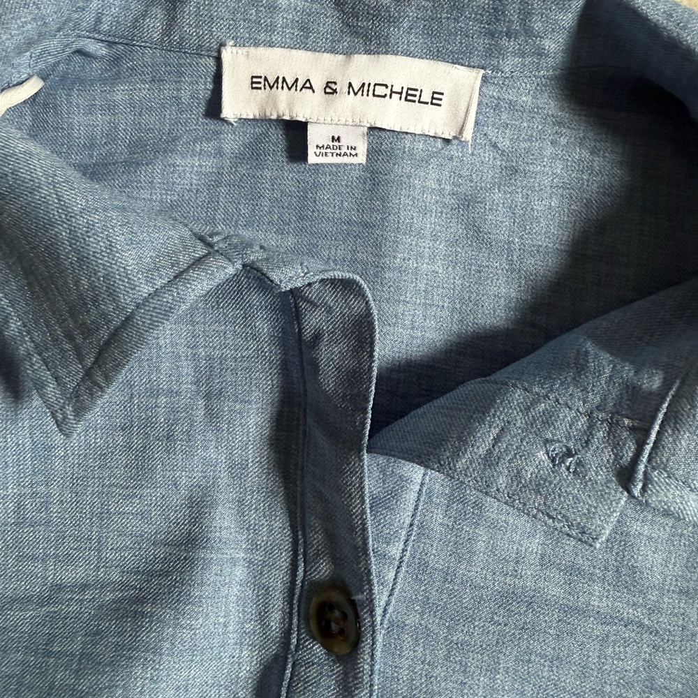 Emma & Michele Chambray Button-Up Top jumpsuit’s - Picture 10 of 11